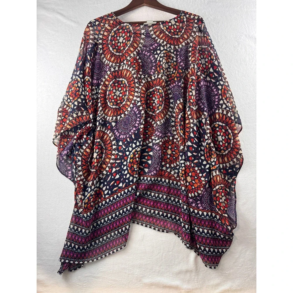 Catherines 2X/3X Boho Sheer Kimono Cover Up